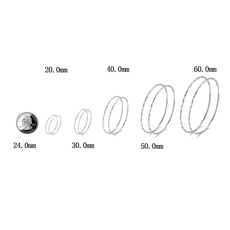 POPLYKE 925 Sterling Silver Circle Endless Hoop Earrings for Women (60MM Hoop Earrings) - Image 2
